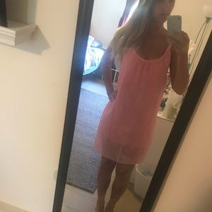 Bright pink sun dress